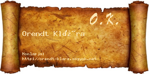 Orendt Klára névjegykártya