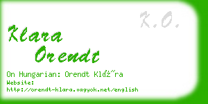 klara orendt business card